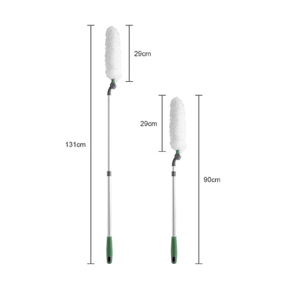 Long Handle Duster With Extension Bar, Home Dust Collector - White