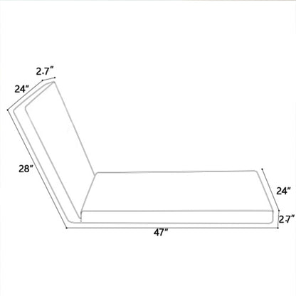 2 Piece Outdoor Chaise Lounge Chair Cushion Set With Pillow, Replacement Patio Seat Cushions - Apple Green