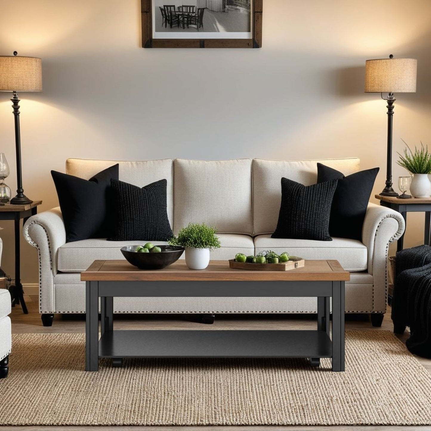 Essex - Coffee Table - Black, Whiskey