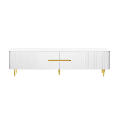 TV Stand For TVs, Media Console With 4 Spacious Cabinets For Living Room