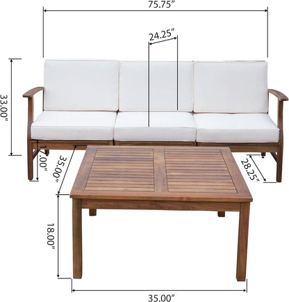Perla - 3 Seater Sofa And Table Set