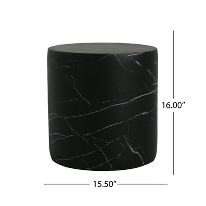 Cylindrical Design, Outdoor Lightweight Concrete Side Table