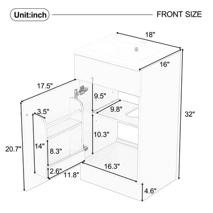 Bathroom Vanity With Sink, Cabinet With Adjustable Shelf