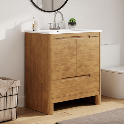 Softened Modern Bathroom Vanity With Sink