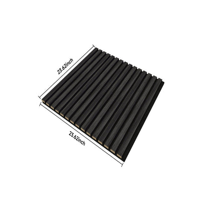Acoustic Panels With Strip Design, Sound Absorbing Wall & Ceiling Panels (Set of 4) - Matt Black