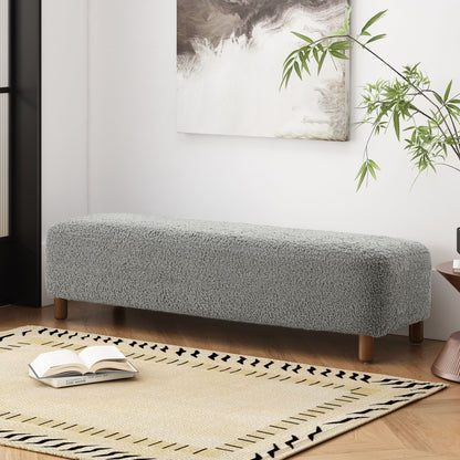 Contemporary Ottoman With Foam Cushion And Durable Upholstery