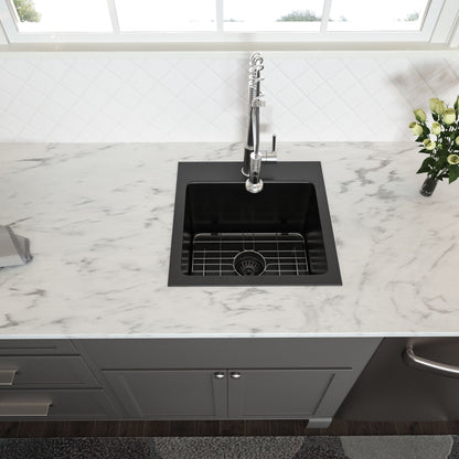 Topmount 16G Stainless Steel Kitchen Sink Deep Single Bowl - Gunmetal Black