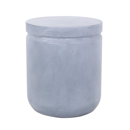 Outdoor Concrete End Table - Light Blue