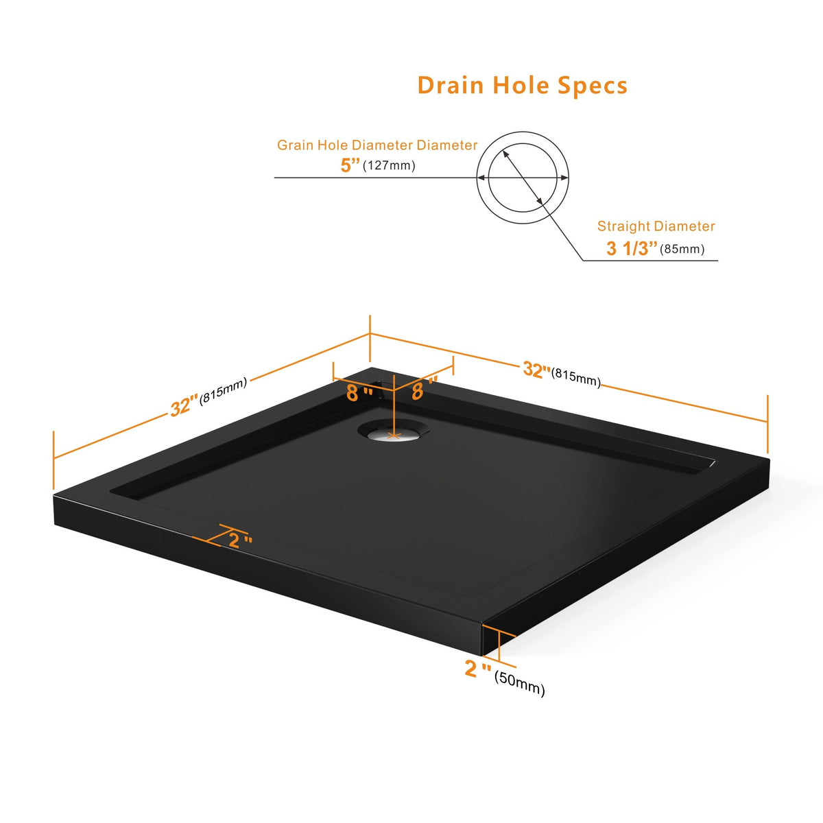 In Corner Drain Shower Base