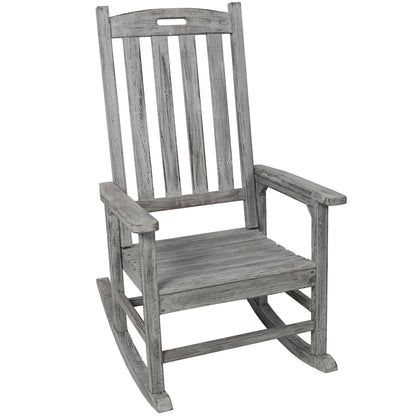 Oversized Porch Rocker Chair With Wide Seat And Tall Backrest
