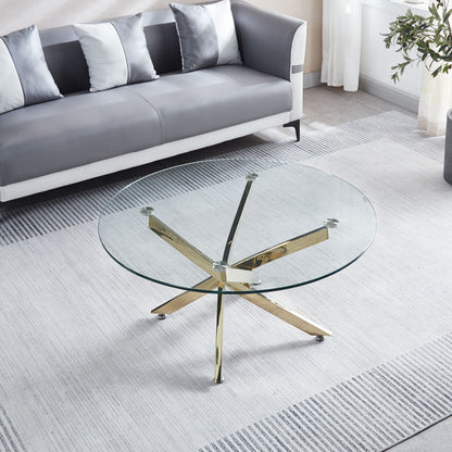 Modern Round Tempered Glass Table With Chrome Legs