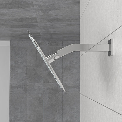 Elegant 6" Shower Arm With Flange, Stainless Steel Construction For Rain Shower Heads