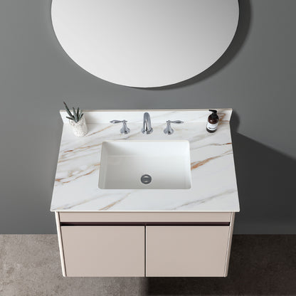 Vanity Top With Undermount Sink And Backsplash, Sintered Stone