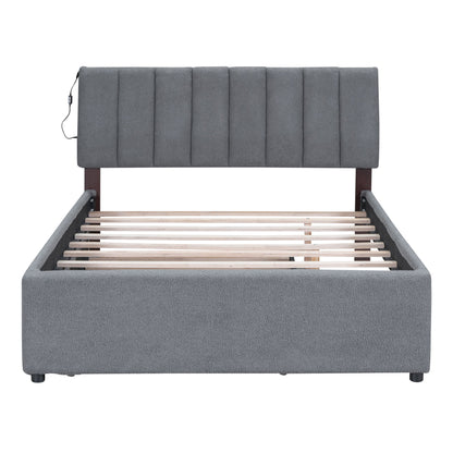 Upholstered Platform Bed With Trundle