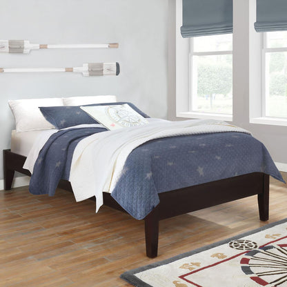 Queen Platform Bed With Tapered Legs - Brown