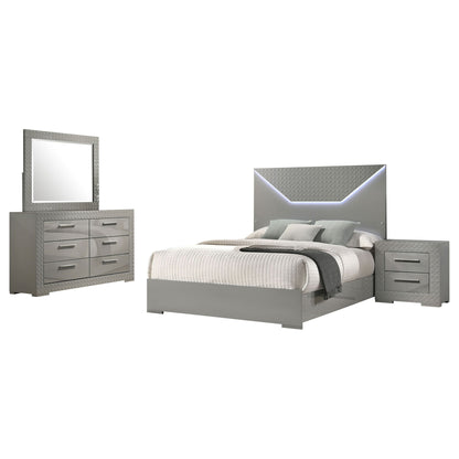 Pierce - 4 Piece Bedroom Set With LED Lighting