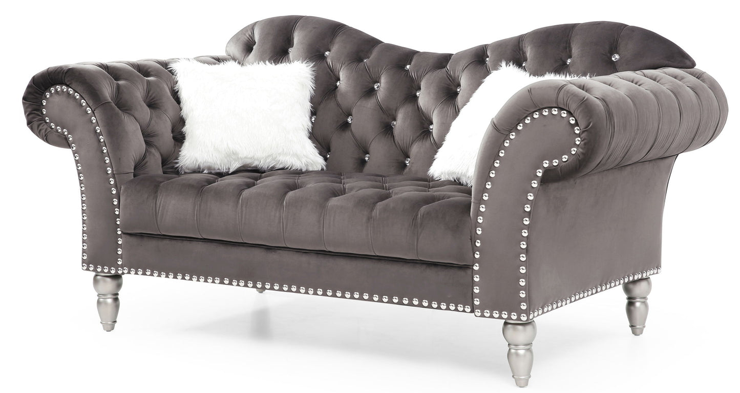 Elegant Round Arm Loveseat