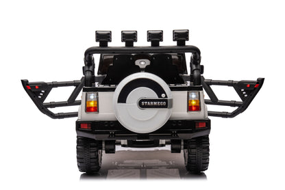 12V7A 30W*2 Four-Wheel Drive Leather Seat One Button Start, Forward And Backward, High And Low Speed, Music, Front Light, Power Display, Two Doors Can Open, 2.4G R / C, Seat Belt Four Wheel Absorber