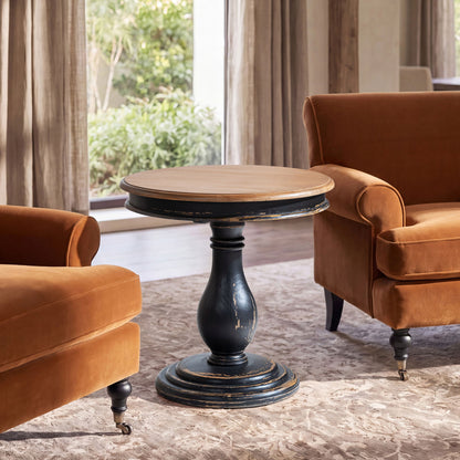 Winslow - Round Pedestal Side Table - Natural / Light Brown