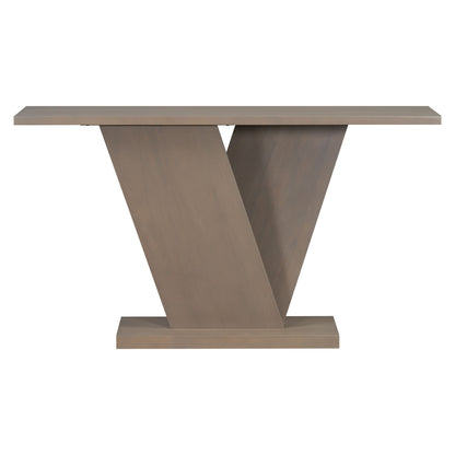 Console Table With V Shape Base, Sculptural Entryway Accent