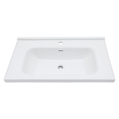 Modern Rectangular Vanity Top With Overflow For Bathroom