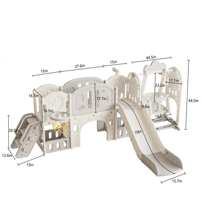 Toddler Slide Kids Playground With Basketball Hoop And Swing