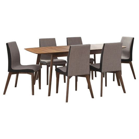 Lana - 7 Piece Dining Set With Butterfly Leaf Table - Natural Walnut