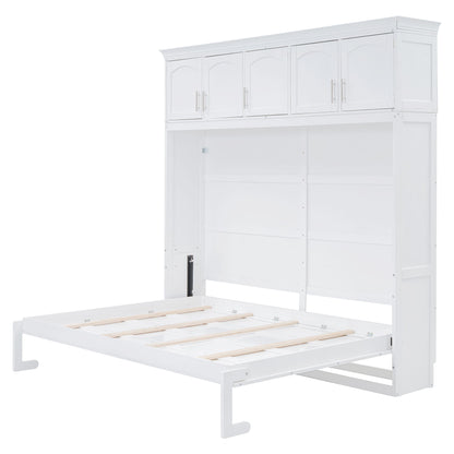 Murphy Modern Bed With Top Cabinets For Space Saving And Comfort