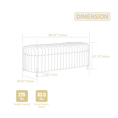 Flip Top Storage Bench With Metal Legs