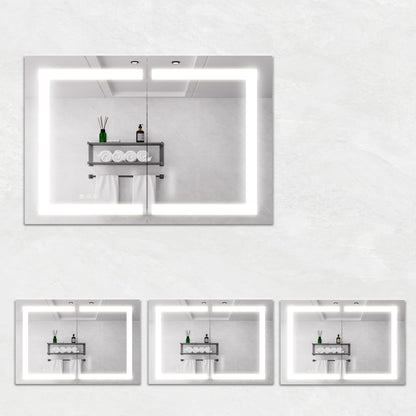 Medicine Cabinet With LED Vanity Mirror, Anti-Fog, Waterproof, Dimmable With Touch Switch