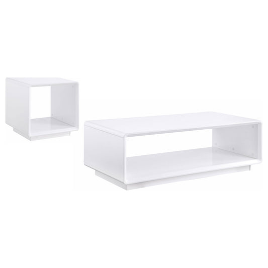 Fletcher - 2 Piece Coffee And End Table Set - Gloss White