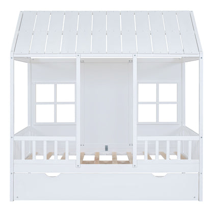 House Bed With Twin Size Trundle, Daybed