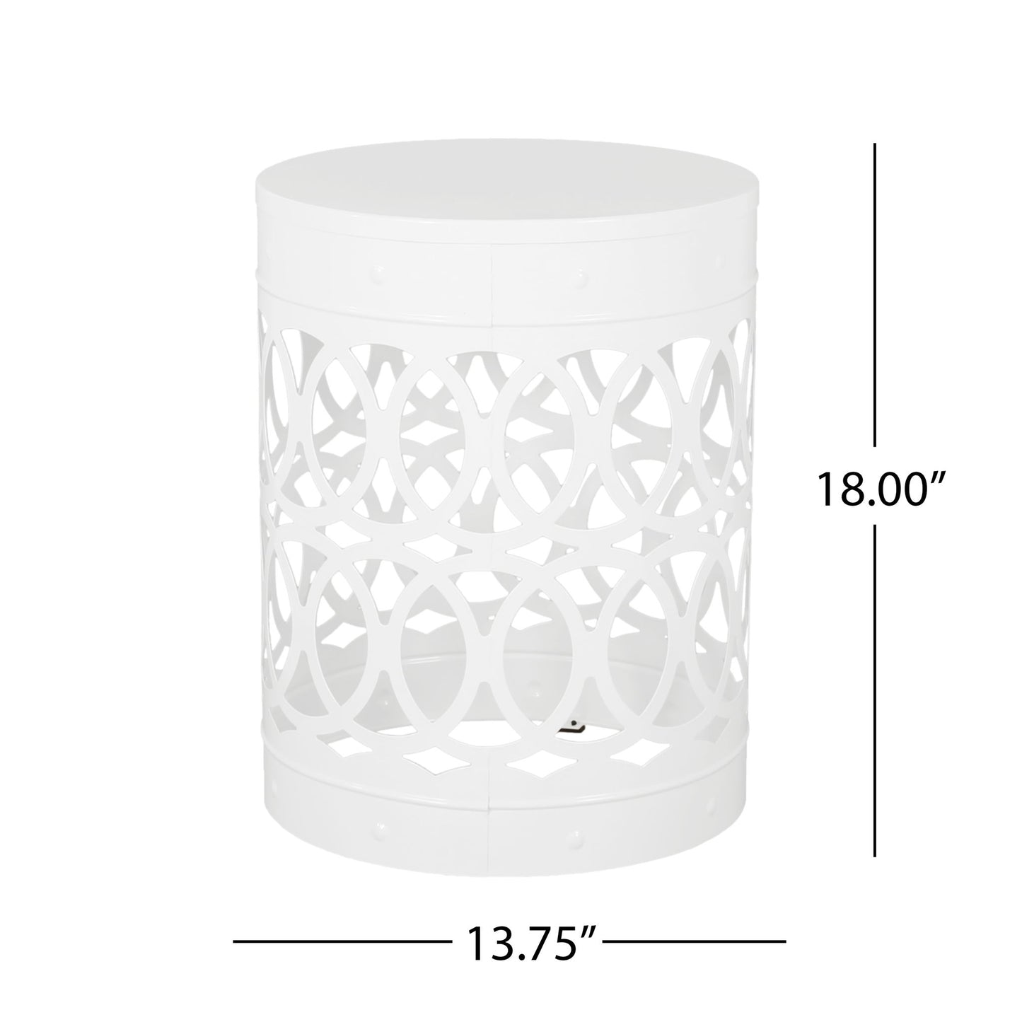 Outdoor Metal Large End Table, Modern Design