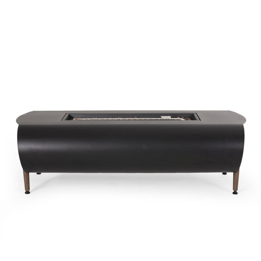 Vernon - Rectangle Fire Pit 50, 000 Btu - Dark Gray