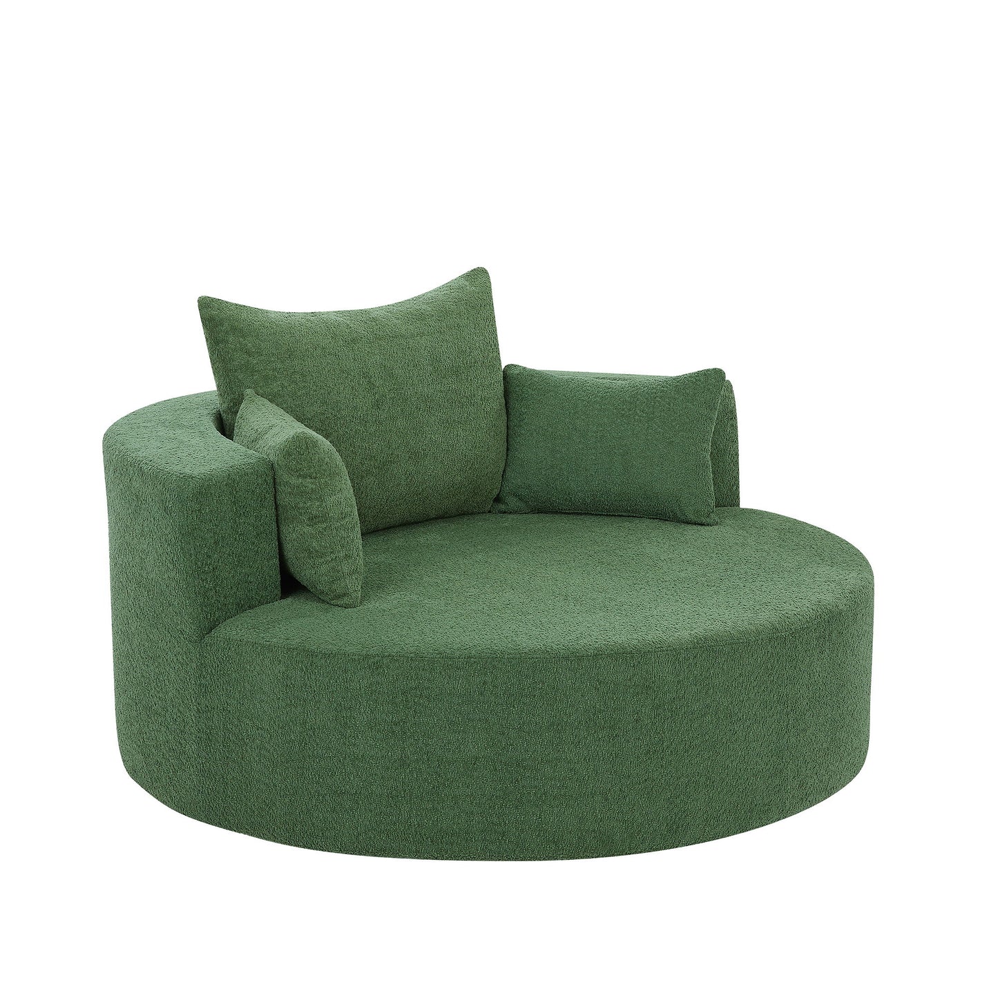 360° Swivel Accent Barrel Chair With 3 Removable Pillows For Living Room