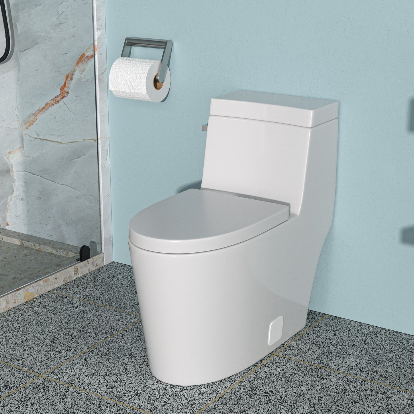 1 Piece Toilet And Soft Closing Seat - White