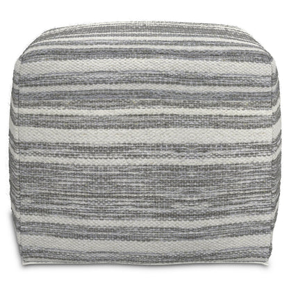 Carina - Square Woven Pouf - Black White