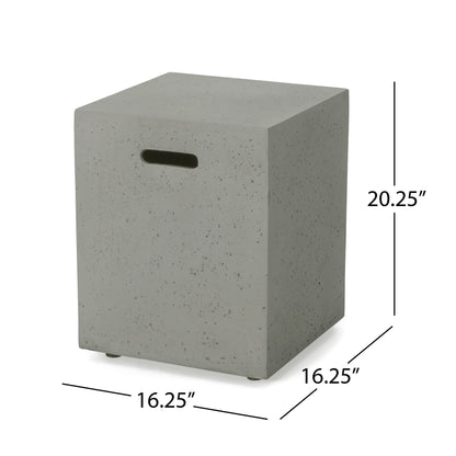 Modern Tank Holder Side Table With Smooth Concrete Surface