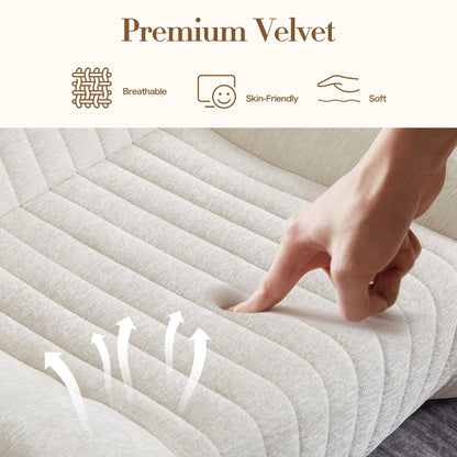 Bean Bag Chair For Adults, Lazy Floor Sofa Couch Memory Foam Bean Bag Sofas Chenille Fabric Reading Chair Comfortable Corner Lounge Sofa For Living Room - White