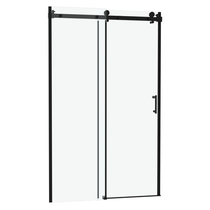 Modern Single Slide Shower Door, Tempered Glass, Stainless Steel Frame