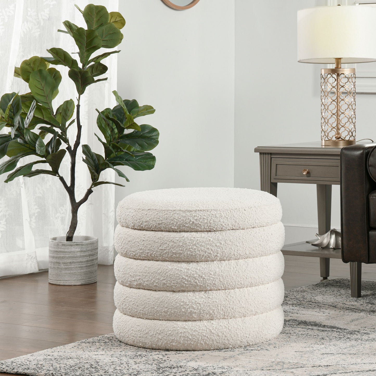 Fuji - Oversized Round Storage Ottoman