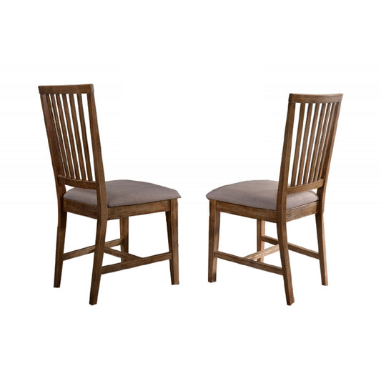 Open Slat Back Kitchen Side Chair (Set of 2) - Brown Oak