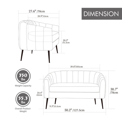 Glam Mini Loveseat, Accent Couch