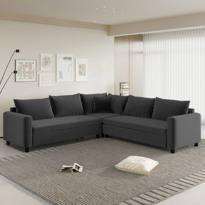 Modern Modular Sectional Oversized Couch Set With Pillows, Minimalist Style Wide Seat Comfy Sofa