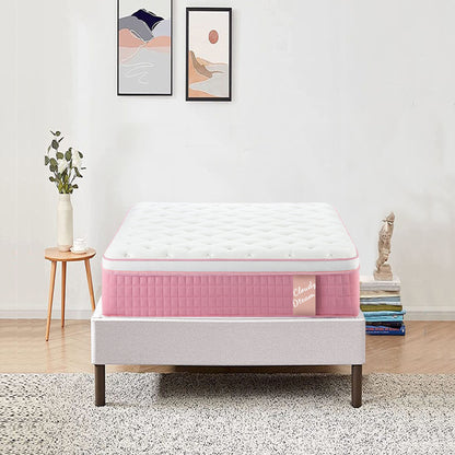 12" Hybrid Mattress With Individual Pocket Spring, Comortable Memory Foam