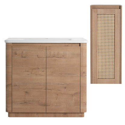 Freestanding Bathroom Vanity With Sink And 2 Soft Close Doors