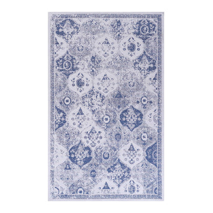 Maval - 6' X 9' Washable Area Rug - Blue