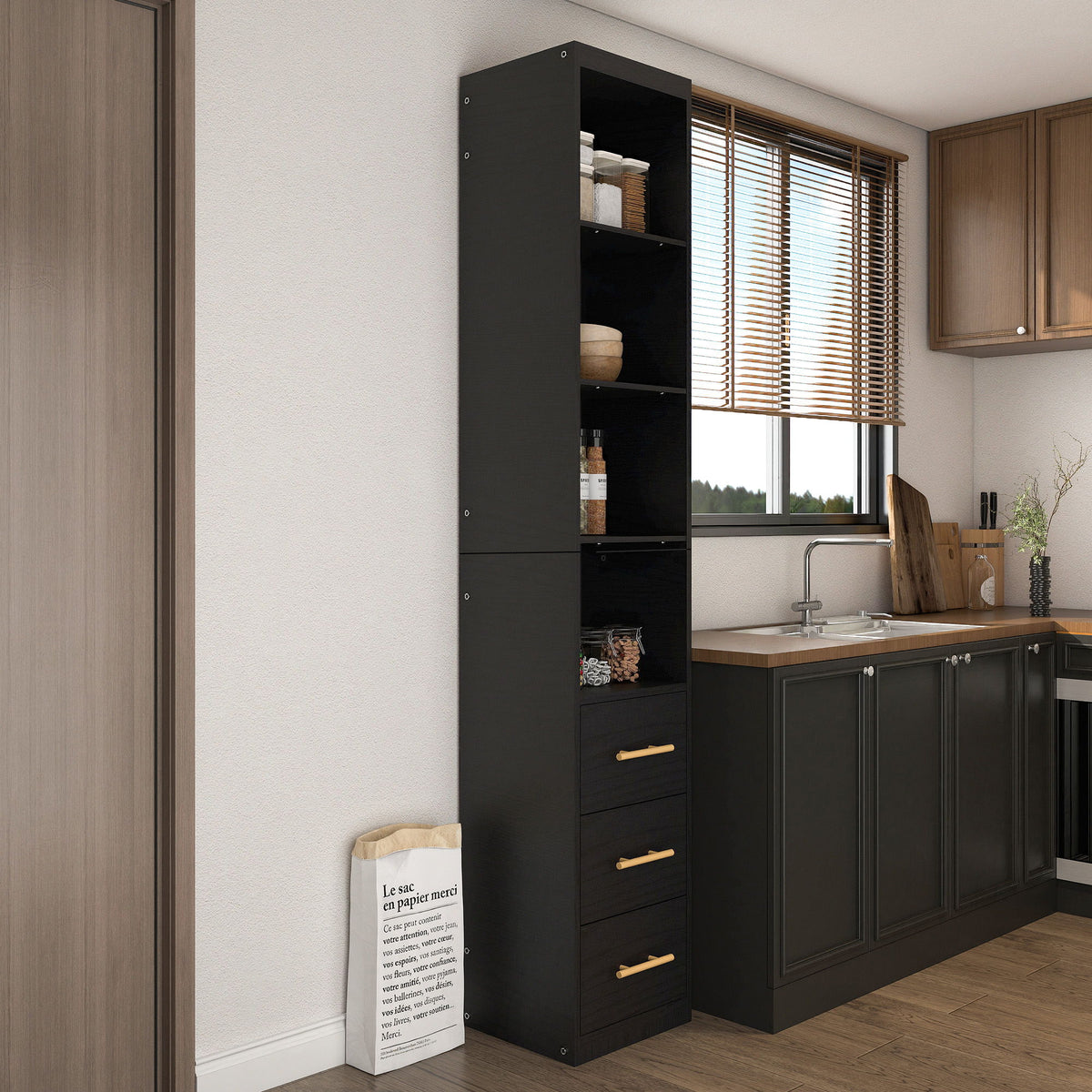 Tall Storage Cabinet With Drawers And Shelves
