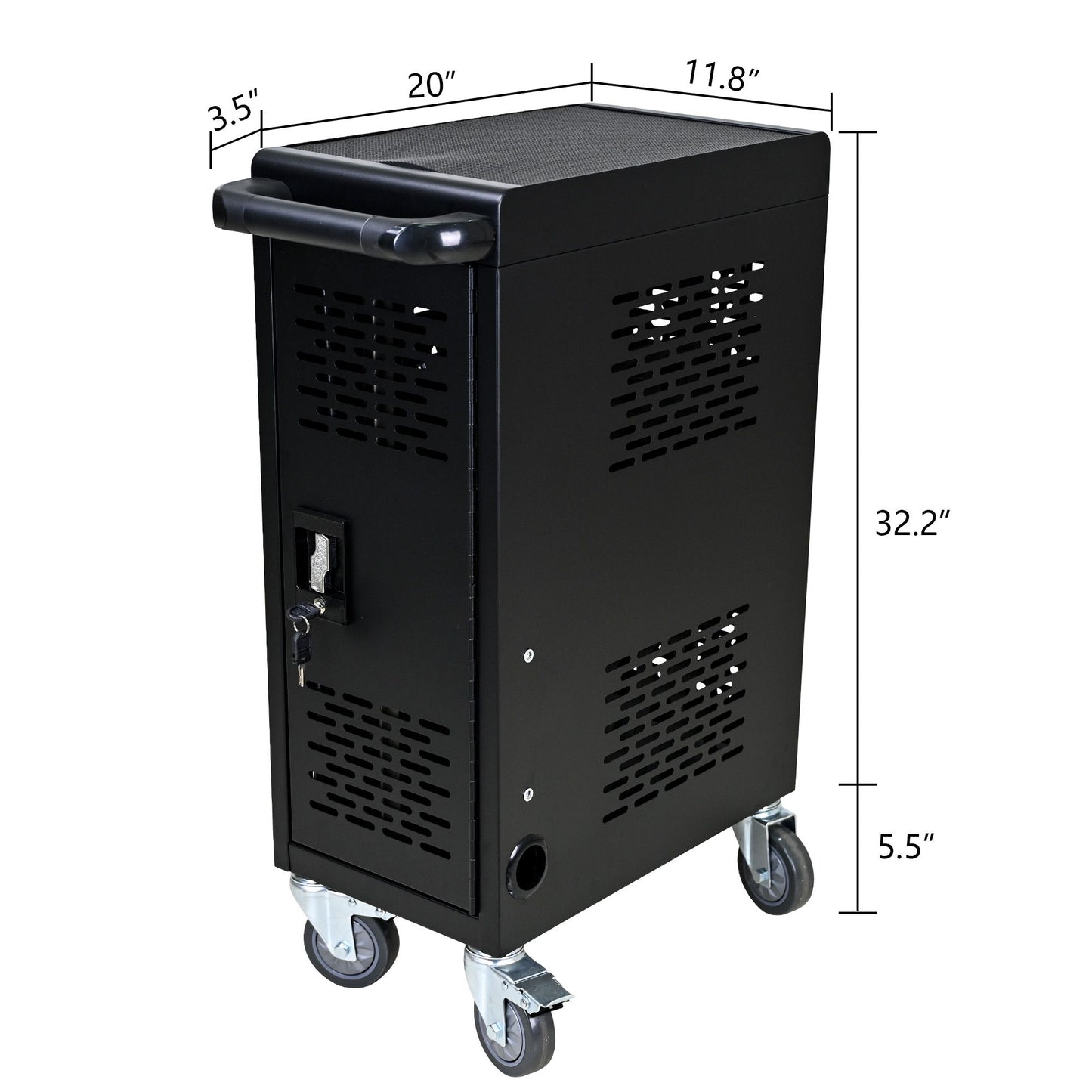 16 Bay Mobile School Charging Cart Station For Chromebook, Tablet And Laptop Computer With Power Strip Included