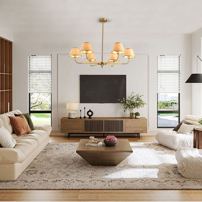 6 Lamp Chandelier - Golden